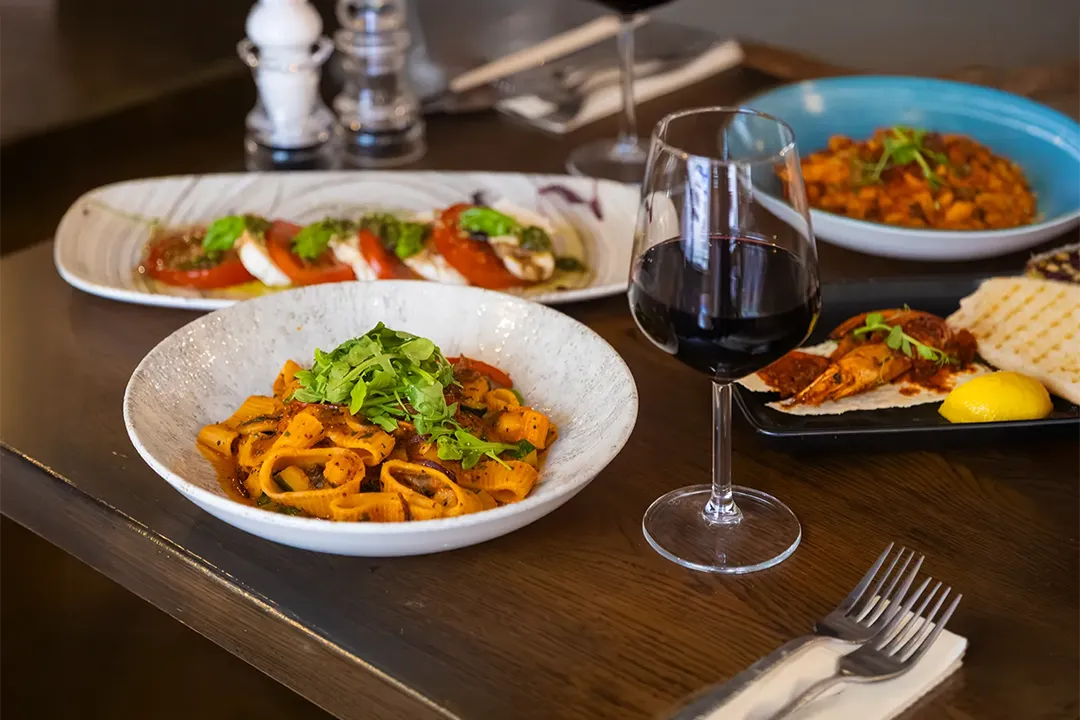 Homemade Italian pasta, starters, seafood and red wine served at Little Italy in York